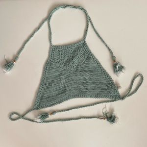 She Made Me crochet halter swim bikini top small medium Australia handmade
